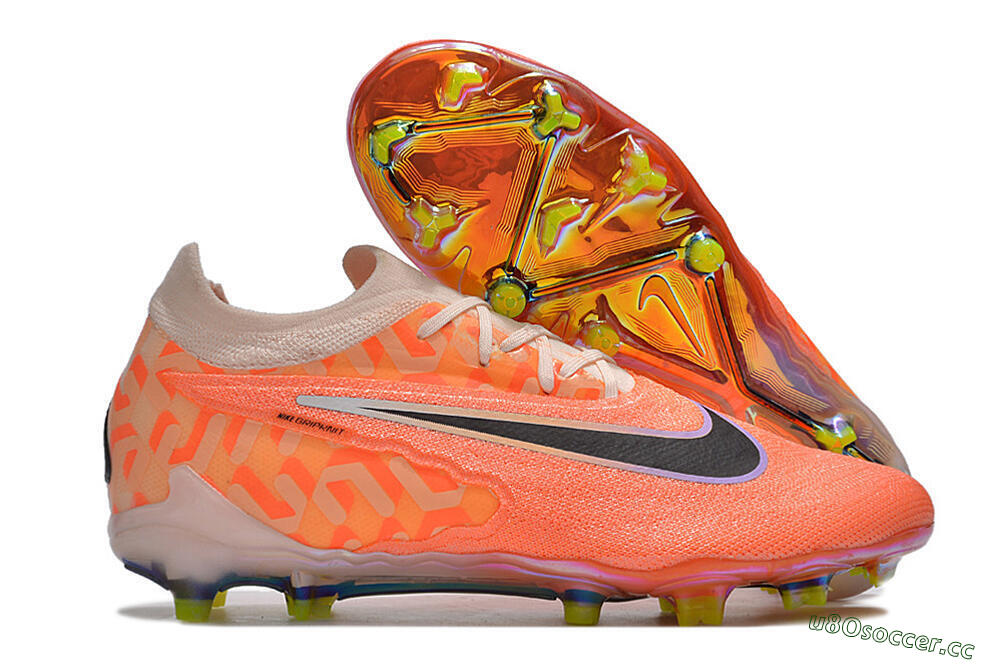 Unisex Nike Phantom GX Elite FG Firm Ground Low-Tops Football Boots - Orange/Black/Purple 2