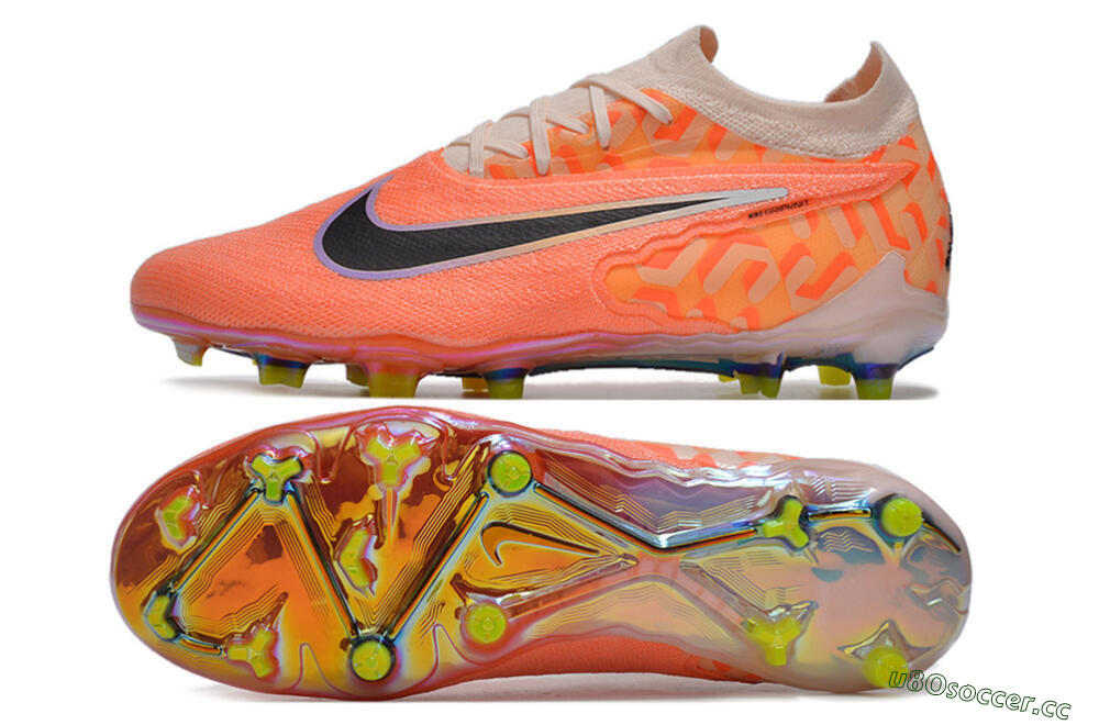Unisex Nike Phantom GX Elite FG Firm Ground Low-Tops Football Boots - Orange/Black/Purple 1