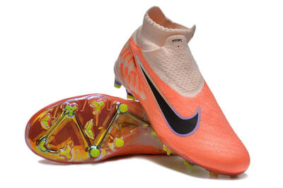 Unisex Nike Phantom GX DF Elite FG Firm Ground High-Tops Football Boots - Orange/Black/Purple