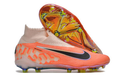 Unisex Nike Phantom GX DF Elite FG Firm Ground High-Tops Football Boots - Orange/Black/Purple