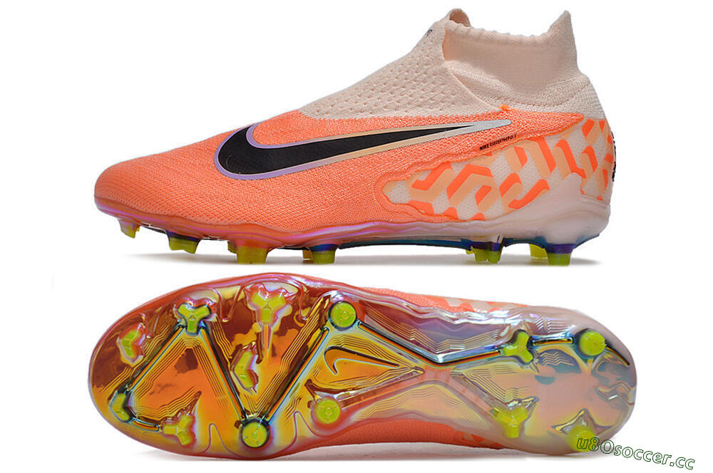 Unisex Nike Phantom GX DF Elite FG Firm Ground High-Tops Football Boots - Orange/Black/Purple 1