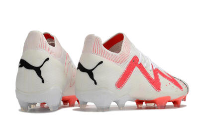Men's Puma Future Ultimate FG Firm Ground Low-Tops Football Boots - White/Pink/Black