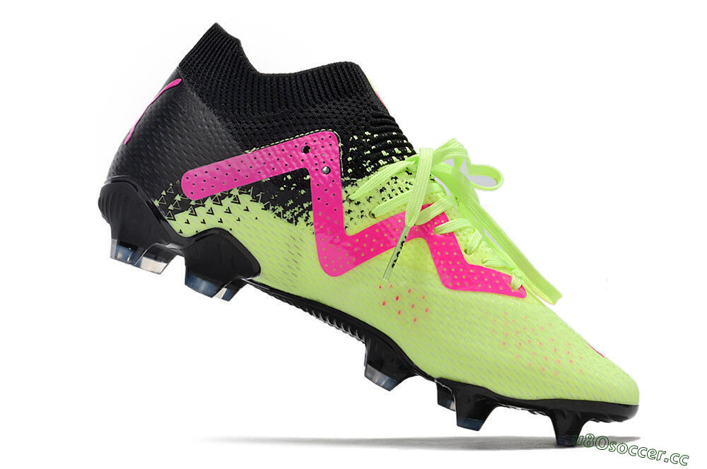Men's Puma Future Ultimate FG Firm Ground Low-Tops Football Boots - Green/Pink/Black 4