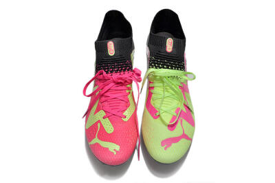 Men's Puma Future Ultimate FG Firm Ground Low-Tops Football Boots - Green/Pink/Black