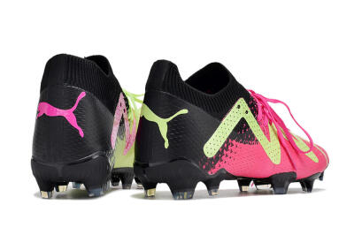 Men's Puma Future Ultimate FG Firm Ground Low-Tops Football Boots - Green/Pink/Black