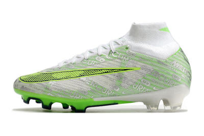 Unisex Nike Air Zoom Mercurial Superfly 9 Elite FG Firm Ground High-Tops Football Boots - White/Green