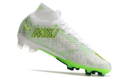 Unisex Nike Air Zoom Mercurial Superfly 9 Elite FG Firm Ground High-Tops Football Boots - White/Green