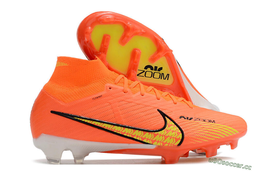 Men's Nike Air Zoom Mercurial Superfly 9 Elite FG Firm Ground High-Tops Football Boots - Orange/Yellow 2