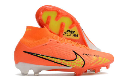 Men's Nike Air Zoom Mercurial Superfly 9 Elite FG Firm Ground High-Tops Football Boots - Orange/Yellow