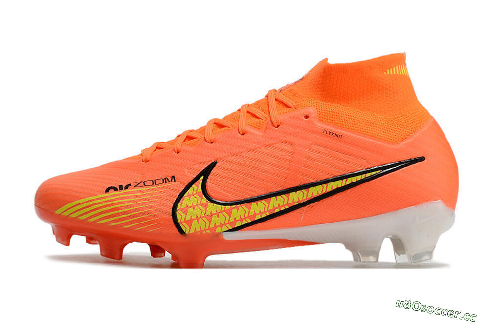 Men's Nike Air Zoom Mercurial Superfly 9 Elite FG Firm Ground High-Tops Football Boots - Orange/Yellow 0