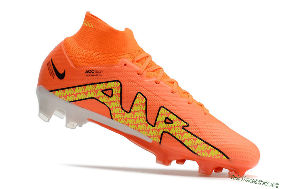Men's Nike Air Zoom Mercurial Superfly 9 Elite FG Firm Ground High-Tops Football Boots - Orange/Yellow 4