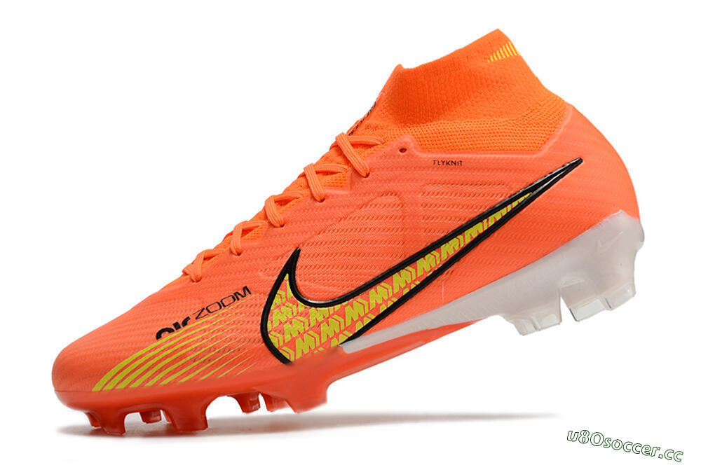 Men's Nike Air Zoom Mercurial Superfly 9 Elite FG Firm Ground High-Tops Football Boots - Orange/Yellow 5