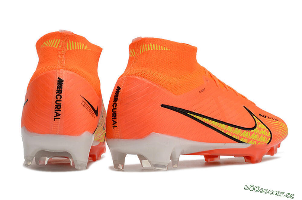 Men's Nike Air Zoom Mercurial Superfly 9 Elite FG Firm Ground High-Tops Football Boots - Orange/Yellow 6