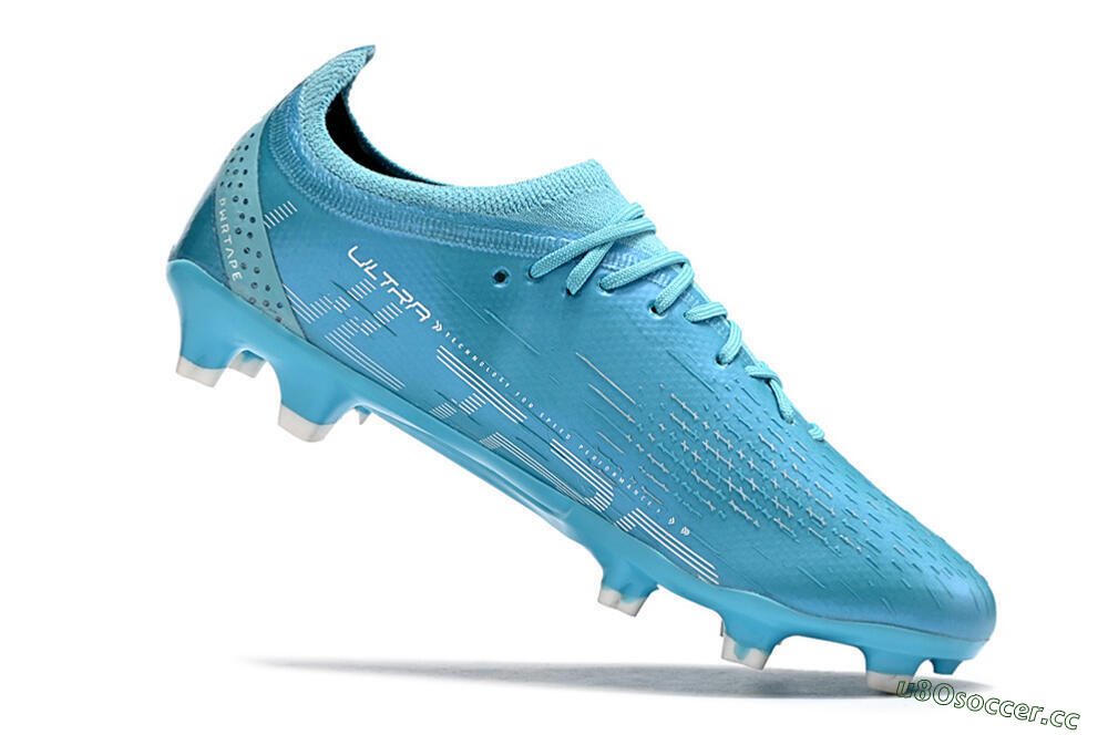 Men's Puma Ultra Ultimate FG Firm Ground Low-Tops Football Boots - Blue/White/Pink 4