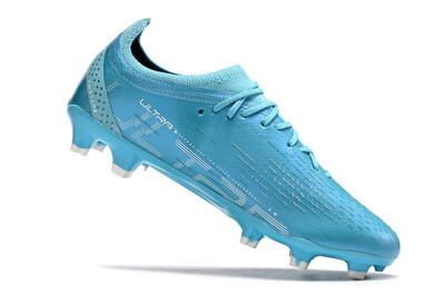 Men's Puma Ultra Ultimate FG Firm Ground Low-Tops Football Boots - Blue/White/Pink