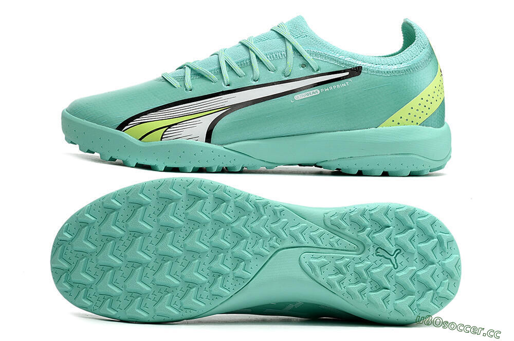 Men's Puma Ultra Ultimate TF Artificial Turf Low-Tops Football Shoes - Blue/Yellow/Silver 1