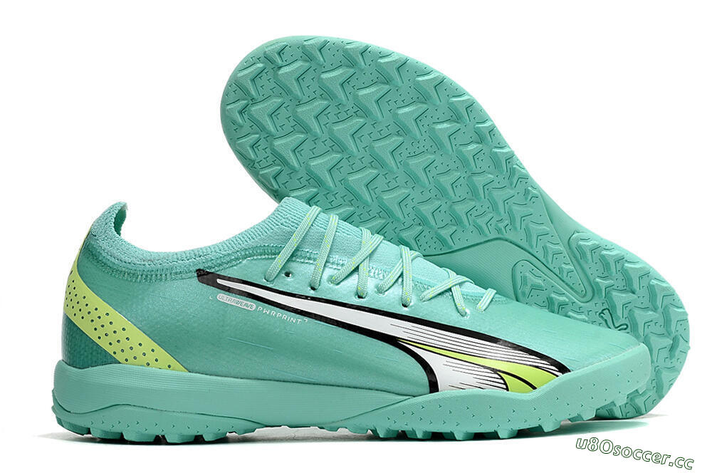 Men's Puma Ultra Ultimate TF Artificial Turf Low-Tops Football Shoes - Blue/Yellow/Silver 2