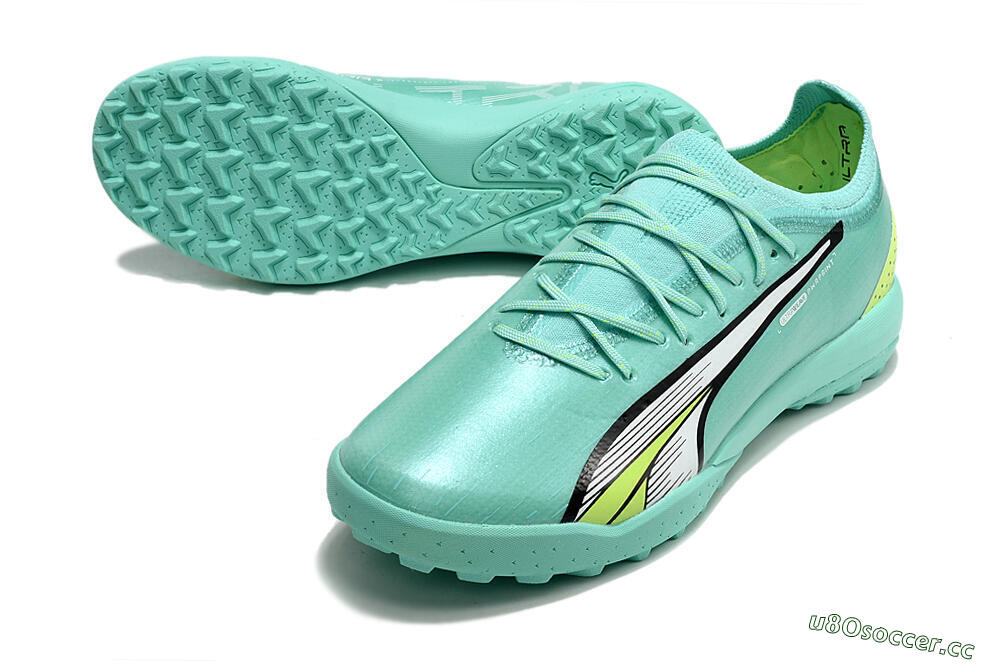 Men's Puma Ultra Ultimate TF Artificial Turf Low-Tops Football Shoes - Blue/Yellow/Silver 3