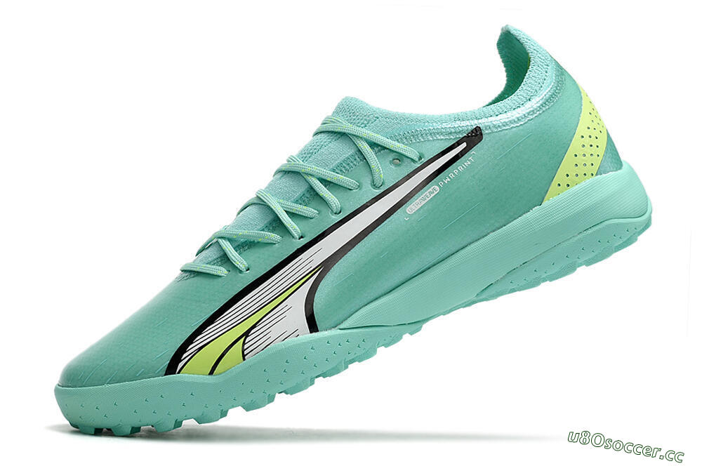 Men's Puma Ultra Ultimate TF Artificial Turf Low-Tops Football Shoes - Blue/Yellow/Silver 5