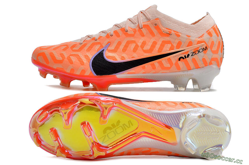 Men's Nike Air Zoom Mercurial Vapor 15 Elite FG Firm Ground Low-Tops Football Boots - Orange/Black/Purple 1