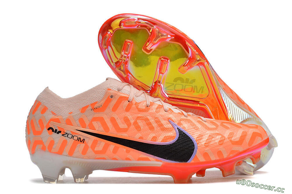Men's Nike Air Zoom Mercurial Vapor 15 Elite FG Firm Ground Low-Tops Football Boots - Orange/Black/Purple 2