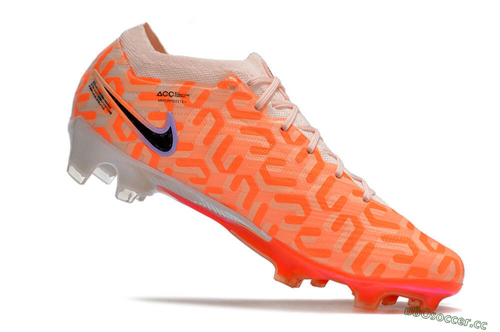 Men's Nike Air Zoom Mercurial Vapor 15 Elite FG Firm Ground Low-Tops Football Boots - Orange/Black/Purple 4