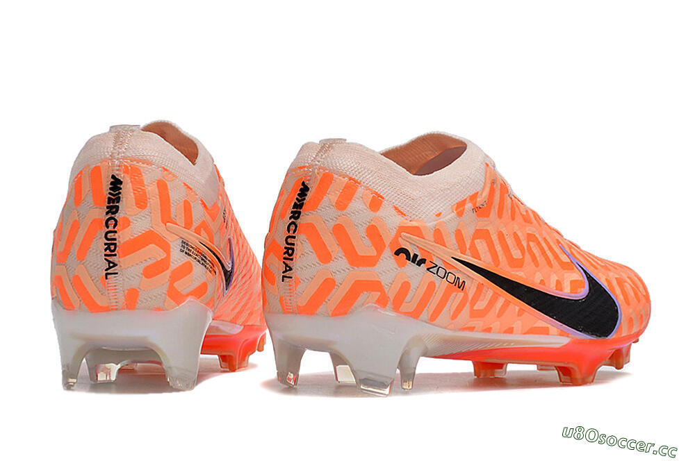 Men's Nike Air Zoom Mercurial Vapor 15 Elite FG Firm Ground Low-Tops Football Boots - Orange/Black/Purple 6