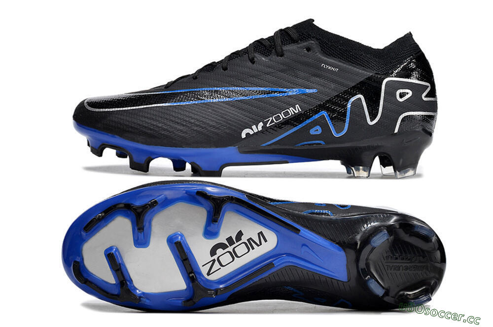 Unisex Nike Air Zoom Vapor 15 Elite SE FG Firm Ground Low-Tops Football Boots - Black/Blue/White 1