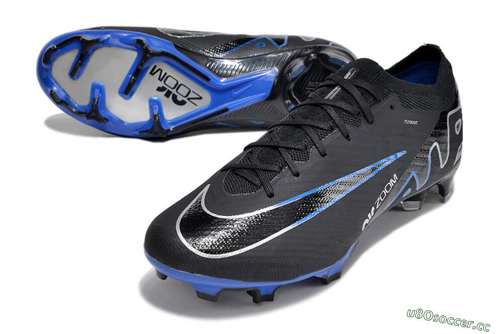 Unisex Nike Air Zoom Vapor 15 Elite SE FG Firm Ground Low-Tops Football Boots - Black/Blue/White 3