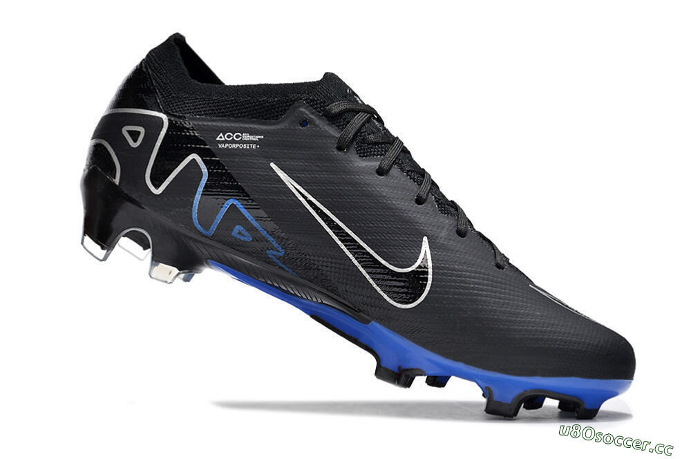 Unisex Nike Air Zoom Vapor 15 Elite SE FG Firm Ground Low-Tops Football Boots - Black/Blue/White 4
