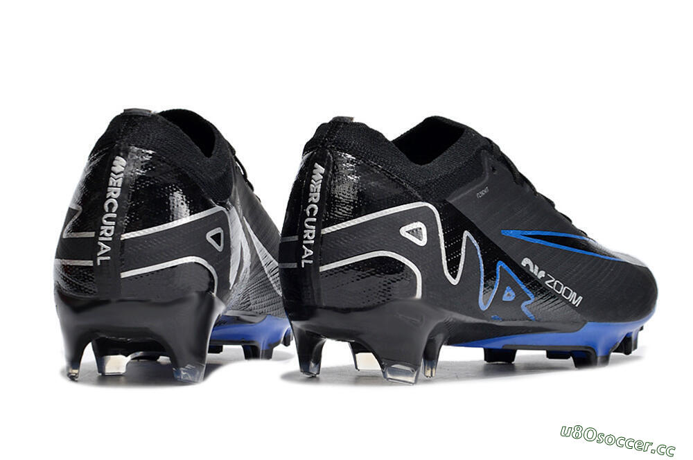 Unisex Nike Air Zoom Vapor 15 Elite SE FG Firm Ground Low-Tops Football Boots - Black/Blue/White 6