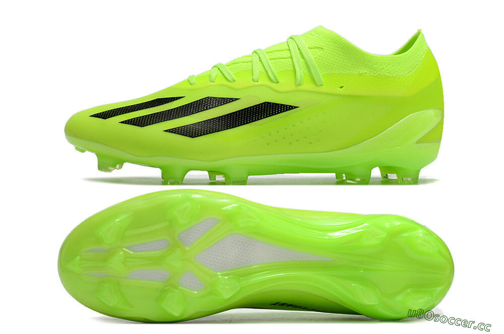 Men's Adidas X Crazyfast.1 FG Firm Ground Low-Tops Football Boots - Green/Black 1