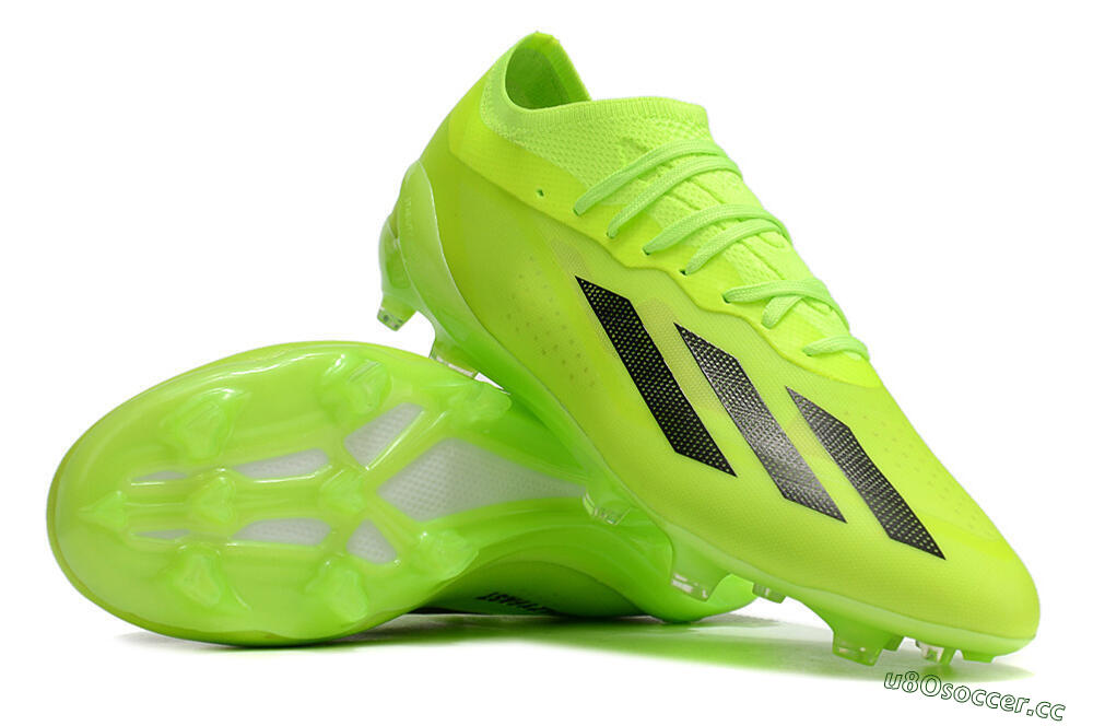 Men's Adidas X Crazyfast.1 FG Firm Ground Low-Tops Football Boots - Green/Black 3