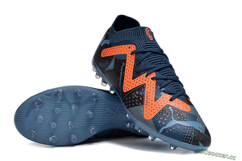Men's Puma Future Ultimate MG Multi Ground Low-Tops Football Boots - Blue/Orange/Blue 3