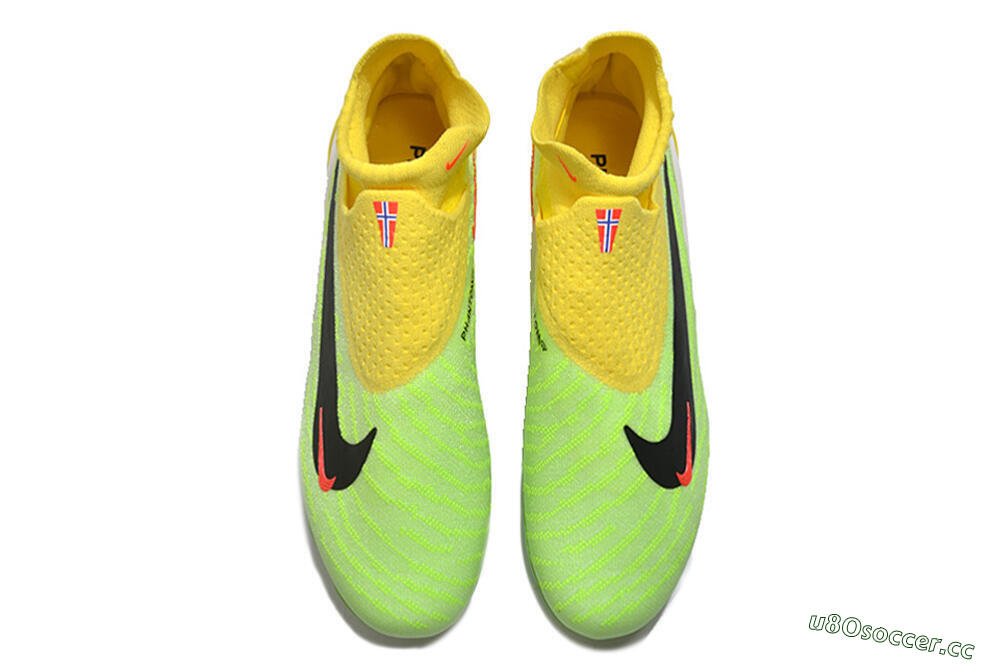 Men's Nike Phantom GX Elite DF FG Firm Ground High-Tops Football Boots - Yellow/Green/Black/Red 4