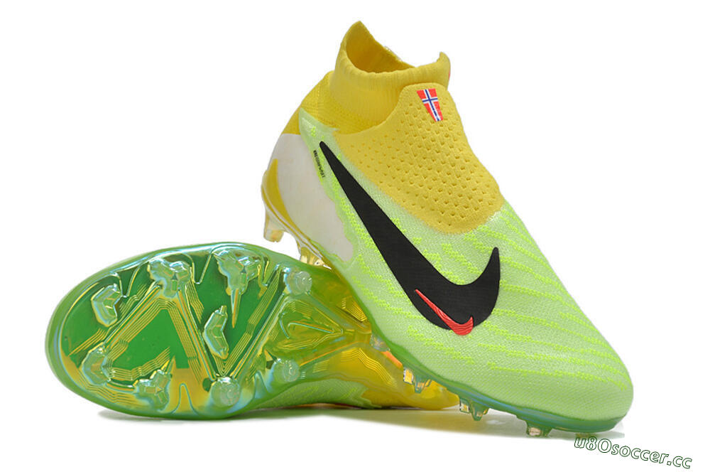 Men's Nike Phantom GX Elite DF FG Firm Ground High-Tops Football Boots - Yellow/Green/Black/Red 3