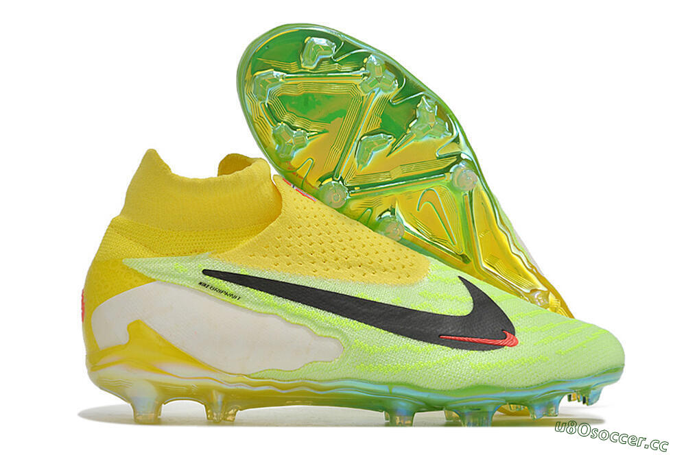 Men's Nike Phantom GX Elite DF FG Firm Ground High-Tops Football Boots - Yellow/Green/Black/Red 2