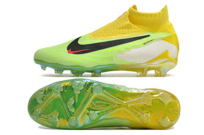 Men's Nike Phantom GX Elite DF FG Firm Ground High-Tops Football Boots - Yellow/Green/Black/Red