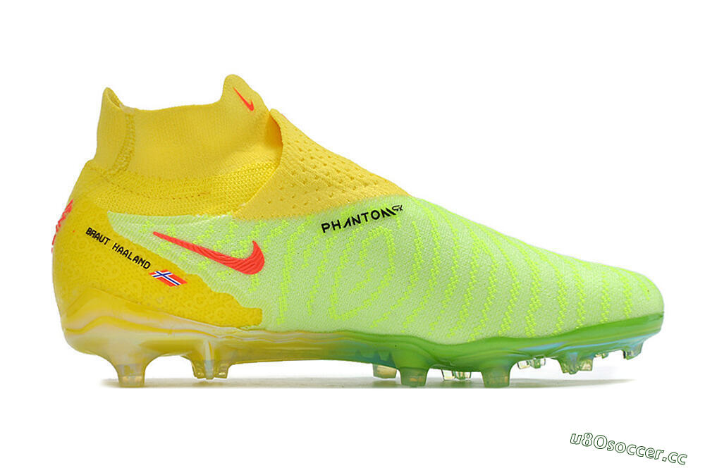 Men's Nike Phantom GX Elite DF FG Firm Ground High-Tops Football Boots - Yellow/Green/Black/Red 7
