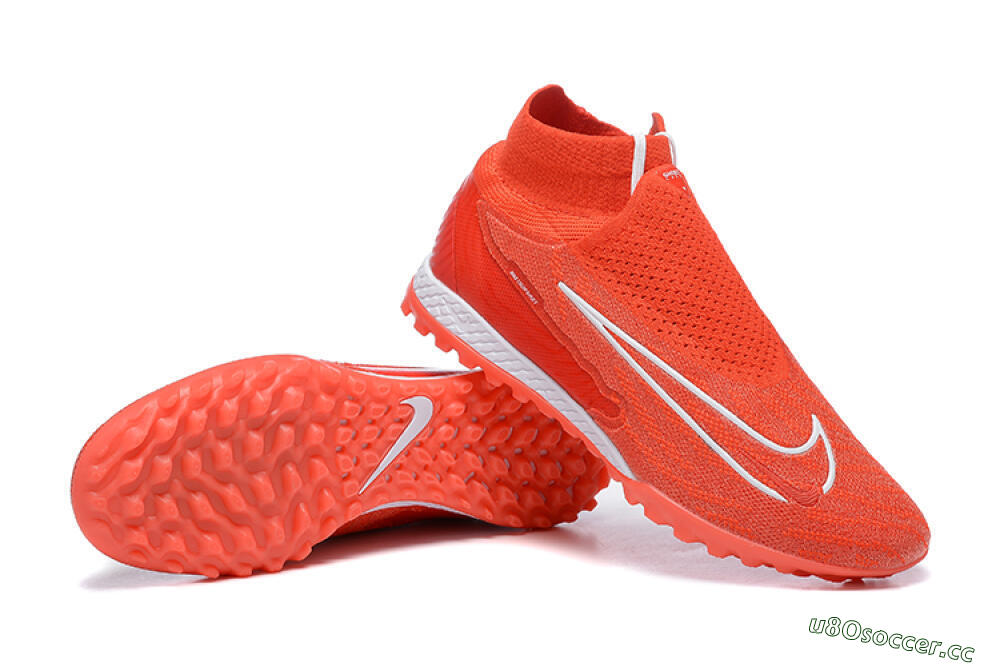 Men's Nike Phantom GX Elite DF TF Artificial Turf High-Tops Football Shoes - Red/White 4