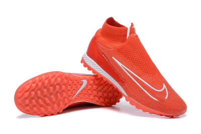 Men's Nike Phantom GX Elite DF TF Artificial Turf High-Tops Football Shoes - Red/White