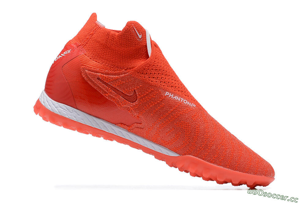Men's Nike Phantom GX Elite DF TF Artificial Turf High-Tops Football Shoes - Red/White 6