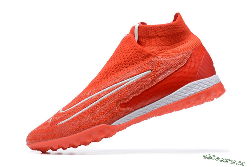 Men's Nike Phantom GX Elite DF TF Artificial Turf High-Tops Football Shoes - Red/White 7