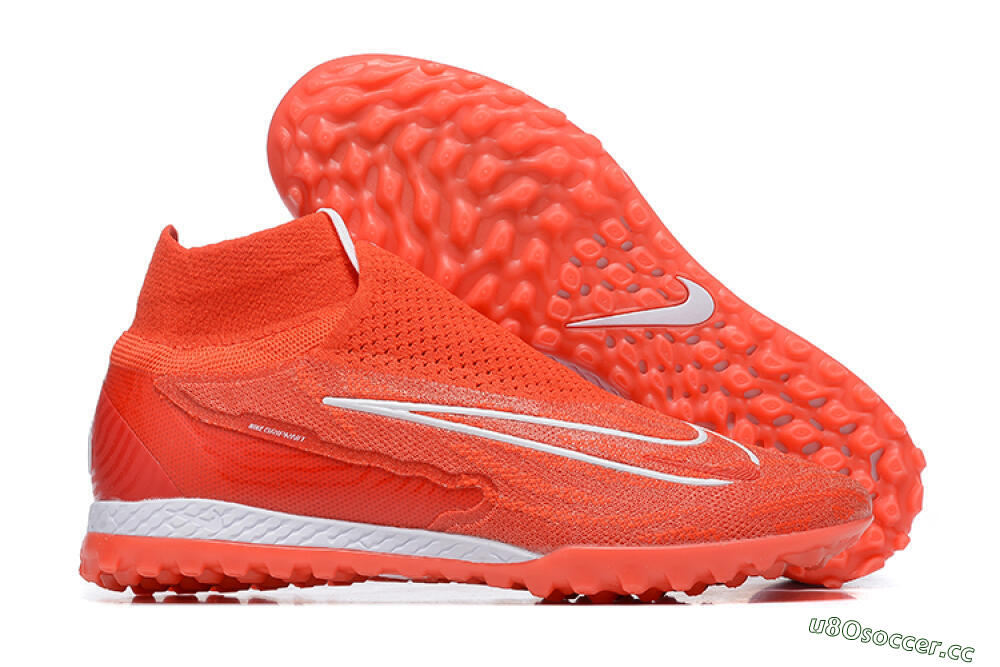 Men's Nike Phantom GX Elite DF TF Artificial Turf High-Tops Football Shoes - Red/White 2