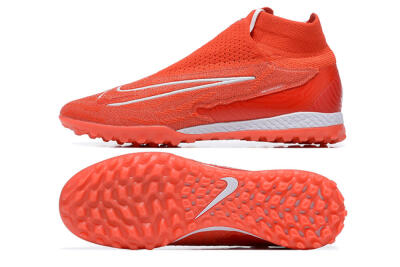 Men's Nike Phantom GX Elite DF TF Artificial Turf High-Tops Football Shoes - Red/White