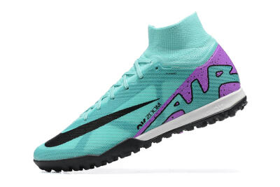 Men's Nike Air Zoom Mercurial Superfly 9 Elite TF Artificial Turf High-Tops Football Shoes - Blue/Black/Purple