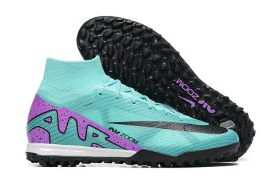 Men's Nike Air Zoom Mercurial Superfly 9 Elite TF Artificial Turf High-Tops Football Shoes - Blue/Black/Purple