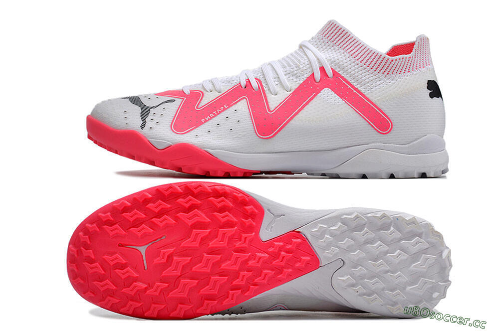 Men's Puma Future Ultimate TF Artificial Turf Low-Tops Football Shoes - White/Red/Black 1