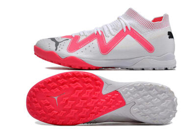 Men's Puma Future Ultimate TF Artificial Turf Low-Tops Football Shoes - White/Red/Black