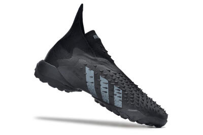 Unisex Adidas Predator Freak+ TF Artificial Turf High-Tops Football Shoes - Black/Silver